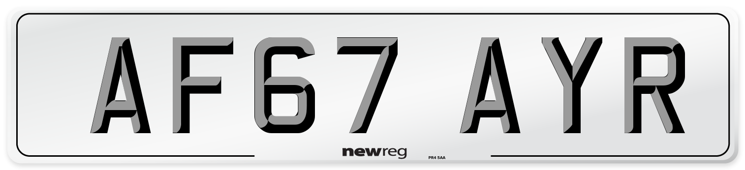 AF67 AYR Number Plate from New Reg